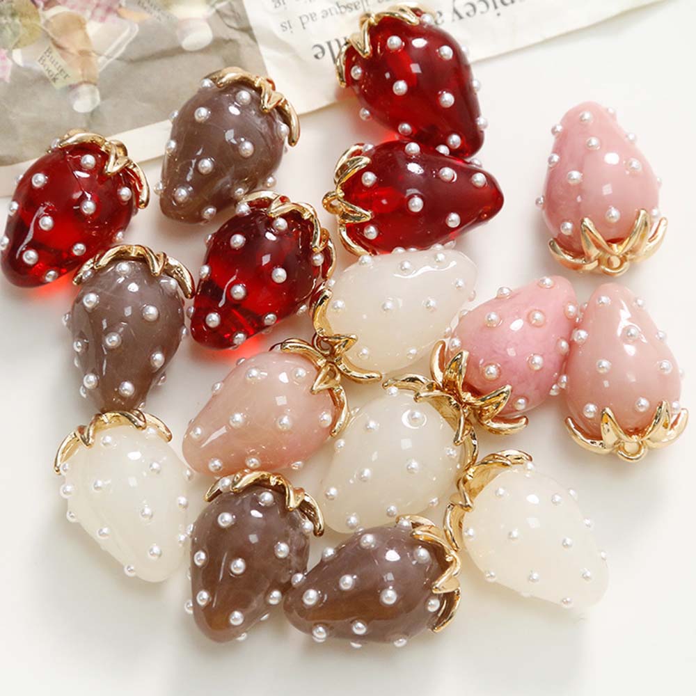 Quality Men'S Accessories - 2pc High Quality Pearl Strawberry Resin