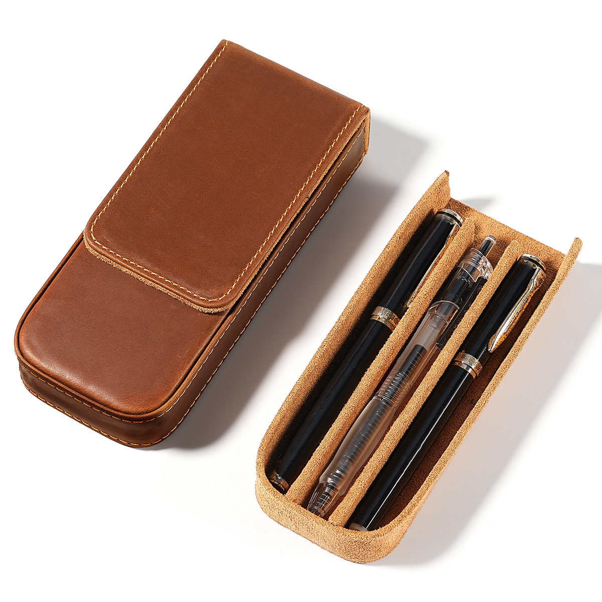 3 Slot Geniue Cowhide Pen Penc - đánh giá và giá Men Accessories Drawer
