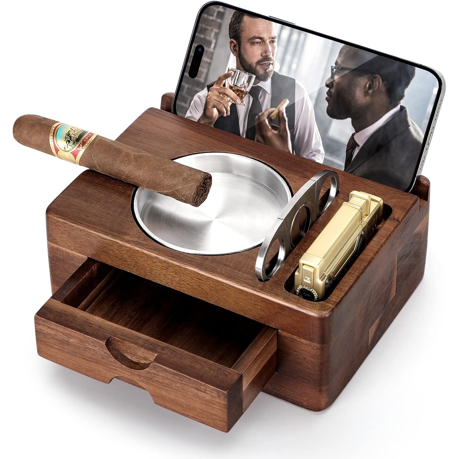 Wooden Ashtrays with Phone Tab - đánh giá và giá Men Accessories Drawer