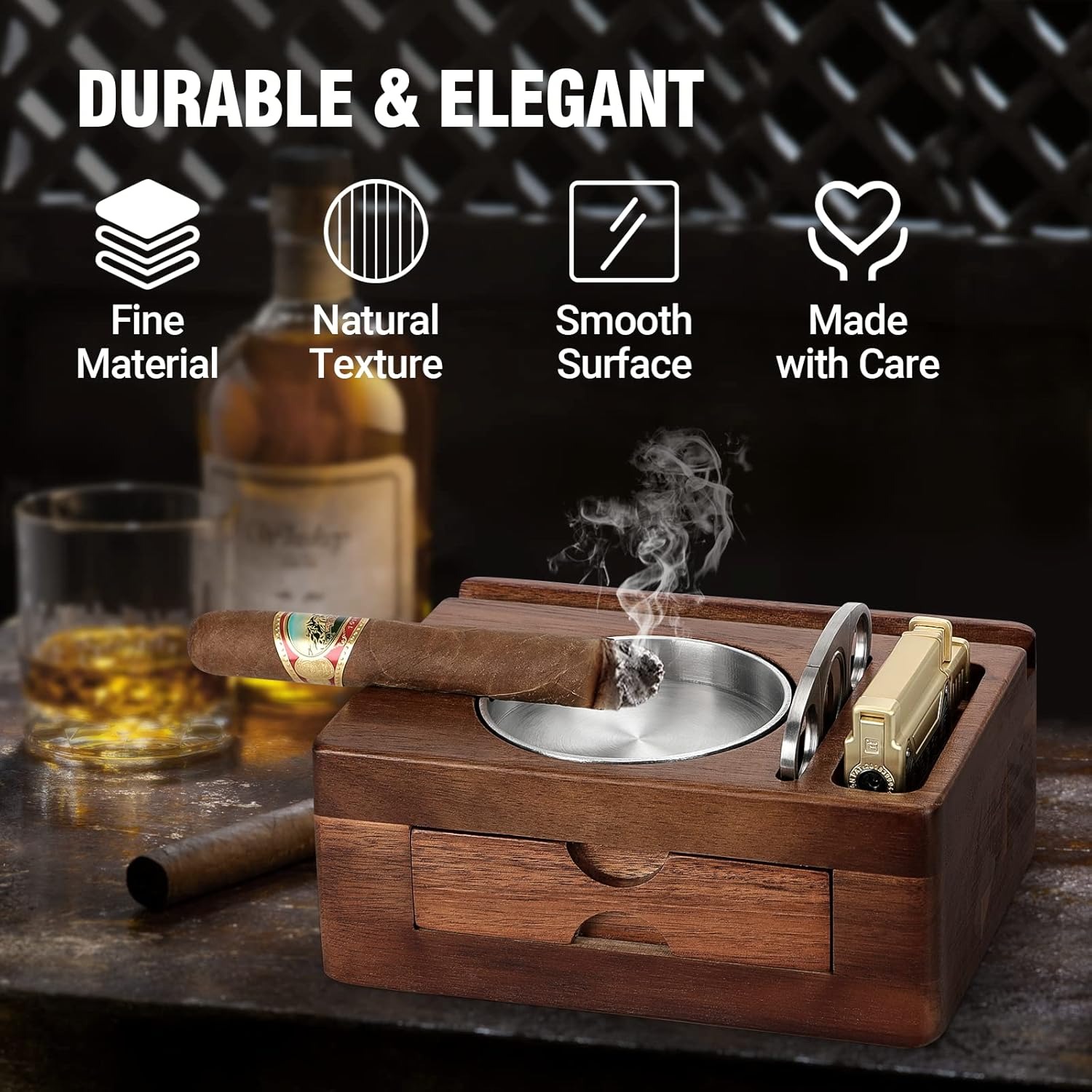 Wooden Ashtrays with Phone Tab - đánh giá và giá Men Accessories Drawer