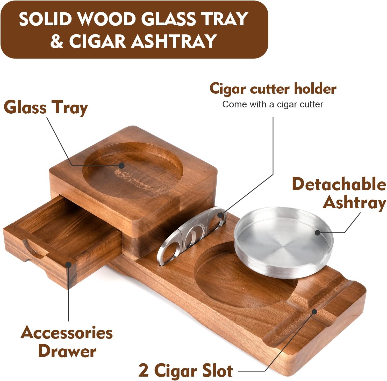 Ashtray Coaster Whiskey Glass  - đánh giá và giá Men Accessories Drawer