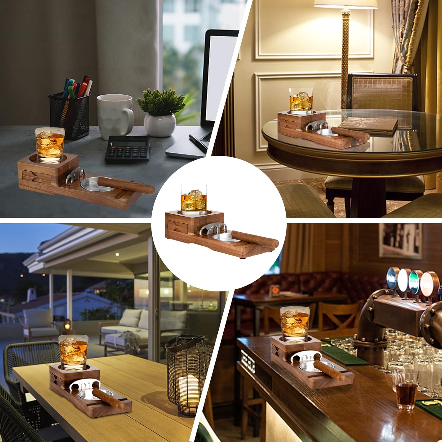 Ashtray Coaster Whiskey Glass  - đánh giá và giá Men Accessories Drawer